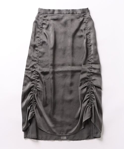 LOWRYS FARM(ローリーズファーム)の「サテンレイヤードスカート 100508(スカート・レディース・アイボリー/ブラック/チャコールグレー・FREE)」の7枚目の写真