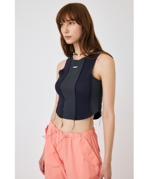 MOUSSY(マウジー)の「OVERLOCK タンクトップ(タンクトップ・レディース・マルチ/ライトブラック/オフホワイト・FREE)」の5枚目の写真