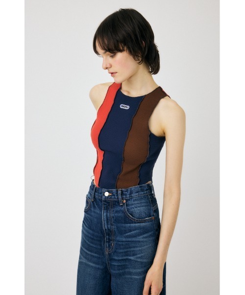 MOUSSY(マウジー)の「OVERLOCK タンクトップ(タンクトップ・レディース・マルチ/ライトブラック/オフホワイト・FREE)」の12枚目の写真