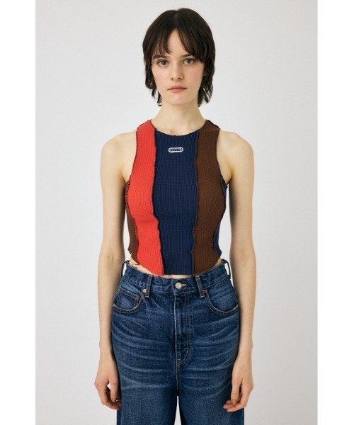 MOUSSY(マウジー)の「OVERLOCK タンクトップ(タンクトップ・レディース・マルチ/ライトブラック/オフホワイト・FREE)」の16枚目の写真