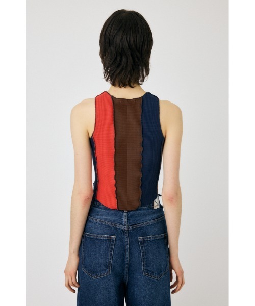 MOUSSY(マウジー)の「OVERLOCK タンクトップ(タンクトップ・レディース・マルチ/ライトブラック/オフホワイト・FREE)」の18枚目の写真