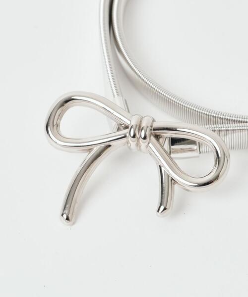 WEGO（ウィゴー）の「WEGO/リボンモチーフメタルゴムベルト（ベルト・レディース・シルバー・FREE）」の8枚目の写真