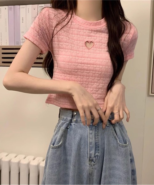 MAISON DE THERESE(メゾン ド テレーズ)の「ボーダーニットTシャツ(ニット/セーター・レディース・ピンク/パープル/ブラック・FREE)」の9枚目の写真