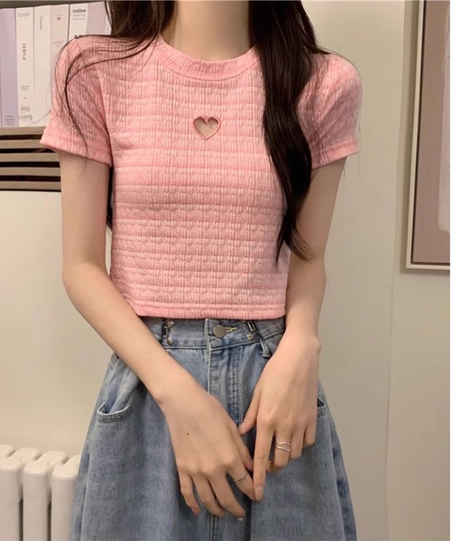 MAISON DE THERESE(メゾン ド テレーズ)の「ボーダーニットTシャツ(ニット/セーター・レディース・ピンク/パープル/ブラック・FREE)」の8枚目の写真