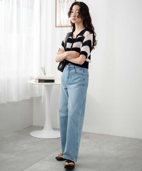 WEGO（ウィゴー）の「WEGO/襟付きメッシュニットショートカーデ（カーディガン/ボレロ・レディース・ホワイト/ブラック/ブラック系その他5・FREE）」の22枚目の写真