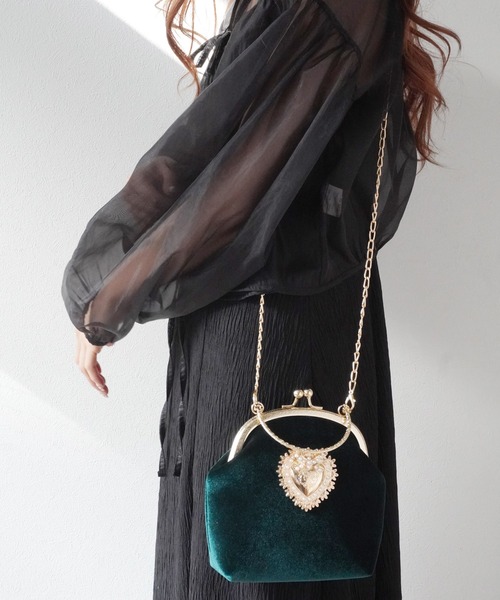 イギリス　アンティークバッグ ベルベット ベロア がま口 ブラック Roberta di Camerino ヴィンテージ ベルベット がま口バッグ ロベルタ
