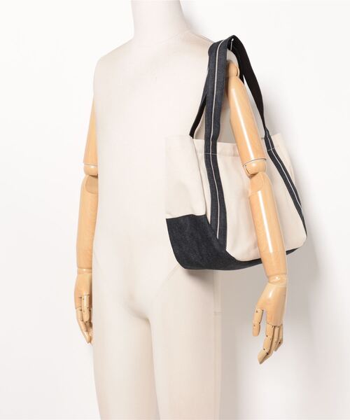 PARKS TOKYO SELECT(パークストウキョウセレクト)の「【corale】(KST)セルビッチデニム×帆布 トートバッグ(トートバッグ・レディース・インディゴブルー・ONE SIZE)」の5枚目の写真