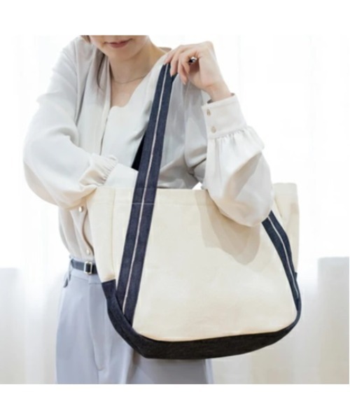 PARKS TOKYO SELECT(パークストウキョウセレクト)の「【corale】(KST)セルビッチデニム×帆布 トートバッグ(トートバッグ・レディース・インディゴブルー・ONE SIZE)」の8枚目の写真