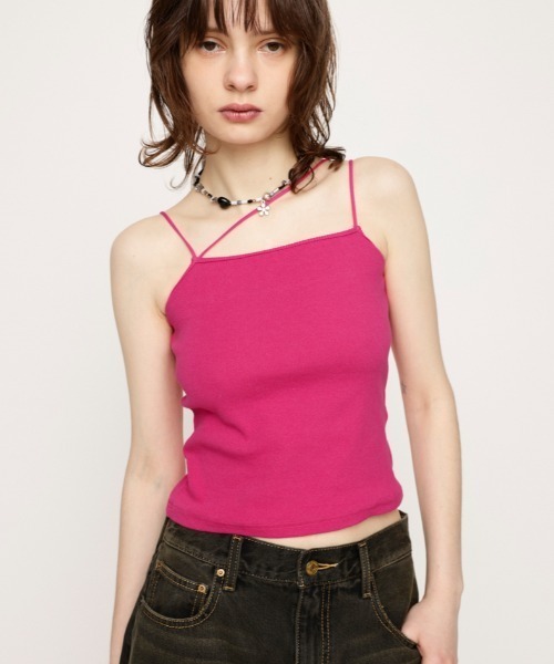 SLY(スライ)の「THIN STRAP 2WAY CAMI シン ストラップ ツーウェイ キャミ(キャミソール・レディース・ホワイト/ピンク/グレー/ブラック・FREE)」の4枚目の写真