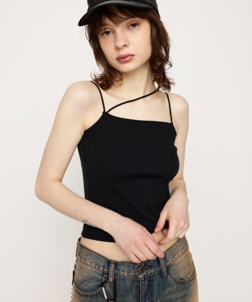 SLY(スライ)の「THIN STRAP 2WAY CAMI シン ストラップ ツーウェイ キャミ(キャミソール・レディース・ホワイト/ピンク/グレー/ブラック・FREE)」の2枚目の写真