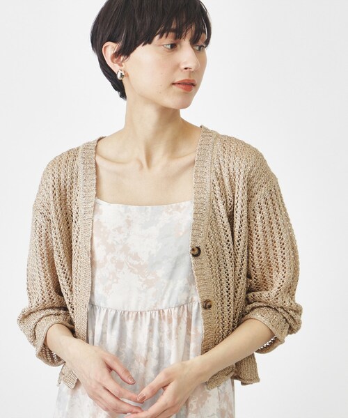 THE SHOP TK (ザ ショップ ティーケー )の「◆キラキラスパンコールカーディガン/洗える(カーディガン/ボレロ・レディース・ブラック/ライトグレー/ベージュ・99)」の3枚目の写真