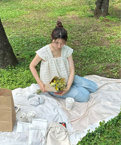 Olu.(オルドット)の「ポコポコジャガードキャミソールトップス(Tシャツ/カットソー・レディース・ブラック/オリーブ/アイボリー・FREE)」の20枚目の写真