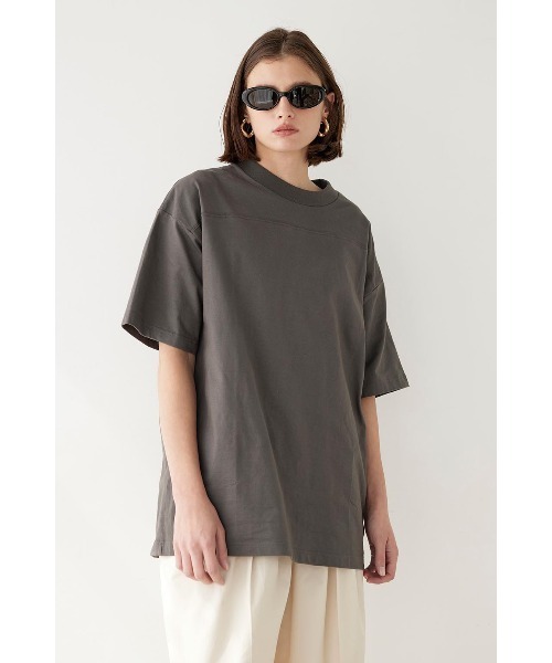 ALEXIA STAM（アリシアスタン）の「Oversized Football Tee /オーバーフットボールTee（Tシャツ/カットソー・レディース・ホワイト/チャコールグレー・FREE）」の22枚目の写真