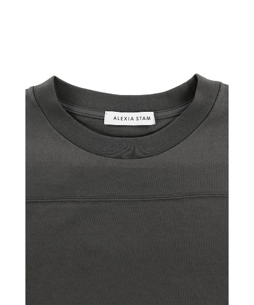 ALEXIA STAM（アリシアスタン）の「Oversized Football Tee /オーバーフットボールTee（Tシャツ/カットソー・レディース・ホワイト/チャコールグレー・FREE）」の12枚目の写真