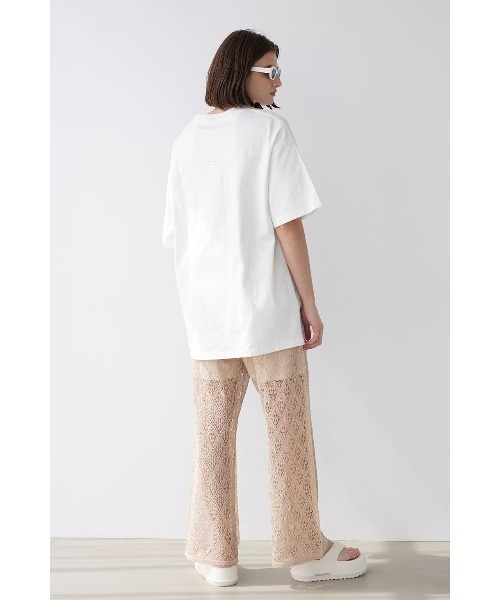 ALEXIA STAM（アリシアスタン）の「Oversized Football Tee /オーバーフットボールTee（Tシャツ/カットソー・レディース・ホワイト/チャコールグレー・FREE）」の3枚目の写真