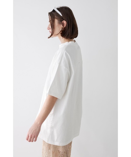 ALEXIA STAM（アリシアスタン）の「Oversized Football Tee /オーバーフットボールTee（Tシャツ/カットソー・レディース・ホワイト/チャコールグレー・FREE）」の6枚目の写真