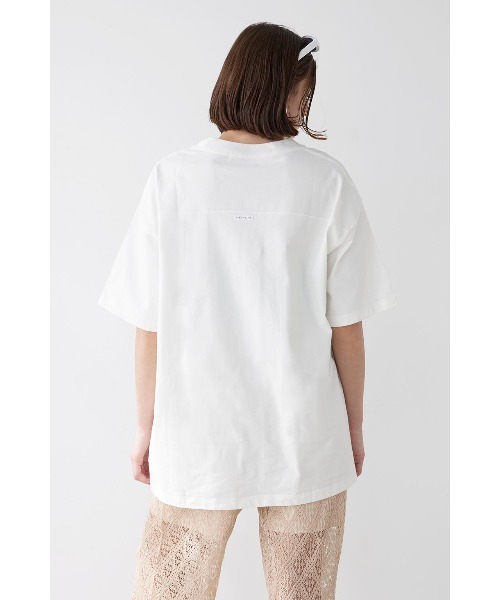 ALEXIA STAM（アリシアスタン）の「Oversized Football Tee /オーバーフットボールTee（Tシャツ/カットソー・レディース・ホワイト/チャコールグレー・FREE）」の7枚目の写真