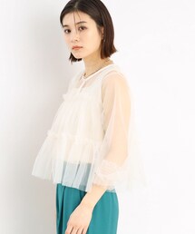 THE SHOP TK  | ◆チュールティアードシアーカーディガン【洗える】(カーディガン/ボレロ)