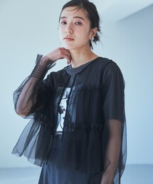 ◆チュールティアードシアーカーディガン【洗える】