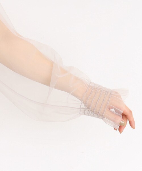 THE SHOP TK （ザ ショップ ティーケー ）の「◆チュールティアードシアーカーディガン【洗える】（カーディガン/ボレロ・レディース・ブラック/オフホワイト/ライトグレー・99）」の21枚目の写真