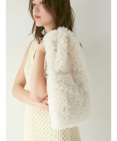 Ungrid（アングリッド）の「ファーハンドバッグ（ハンドバッグ・レディース・イエロー/チャコールグレー/アイボリー・FREE）」の8枚目の写真