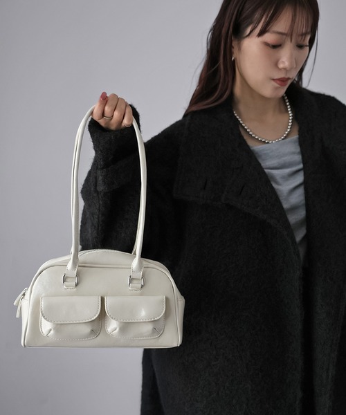 Riberry（リベリー）の「アウトポケットハンドバッグ（ショルダーバッグ・レディース・ホワイト/ブラウン/ブラック・FREE）」の2枚目の写真