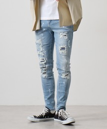EVOLUTION(�G�{�����[�V����)��Repair painting skinny pants Denim / ���y�A�y�C���e�B���O�X�L�j�[�p���c(�f�j���p���c)