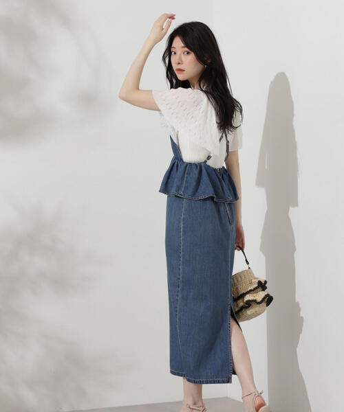 PROPORTION BODY DRESSING（プロポーションボディドレッシング）の「フリルデニムジャンスカ / 1214240501（ワンピース・レディース・ブルー/ブラック・SMALL/MEDIUM）」の10枚目の写真