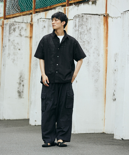 JOURNAL STANDARD relume（ジャーナルスタンダード　レリューム）の「RASHELL LACE SQUARE SS SH（シャツ/ブラウス・メンズ・ライトグレー/ライトホワイト/ブラック・LARGE/MEDIUM）」の4枚目の写真