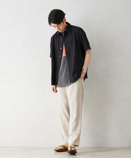 JOURNAL STANDARD relume（ジャーナルスタンダード　レリューム）の「RASHELL LACE SQUARE SS SH（シャツ/ブラウス・メンズ・ライトグレー/ライトホワイト/ブラック・LARGE/MEDIUM）」の5枚目の写真