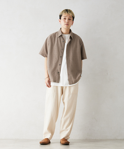 JOURNAL STANDARD relume（ジャーナルスタンダード　レリューム）の「RASHELL LACE SQUARE SS SH（シャツ/ブラウス・メンズ・ライトグレー/ライトホワイト/ブラック・LARGE/MEDIUM）」の6枚目の写真