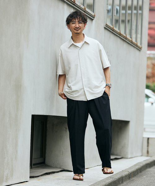 JOURNAL STANDARD relume（ジャーナルスタンダード　レリューム）の「RASHELL LACE SQUARE SS SH（シャツ/ブラウス・メンズ・ライトグレー/ライトホワイト/ブラック・LARGE/MEDIUM）」の7枚目の写真