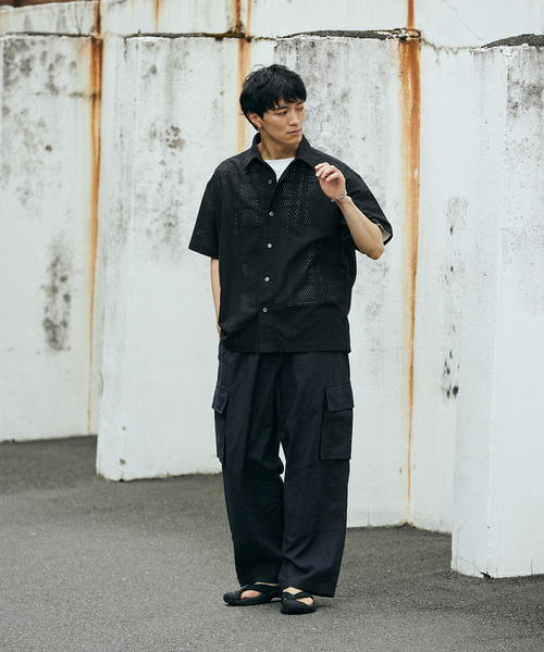 JOURNAL STANDARD relume（ジャーナルスタンダード　レリューム）の「RASHELL LACE SQUARE SS SH（シャツ/ブラウス・メンズ・ライトグレー/ライトホワイト/ブラック・LARGE/MEDIUM）」の9枚目の写真