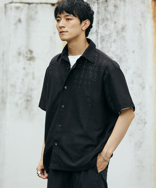 JOURNAL STANDARD relume（ジャーナルスタンダード　レリューム）の「RASHELL LACE SQUARE SS SH（シャツ/ブラウス・メンズ・ライトグレー/ライトホワイト/ブラック・LARGE/MEDIUM）」の17枚目の写真