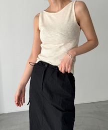 El mar　ボートネックリブタンクトップ