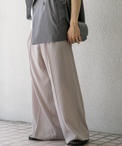 SENSE OF PLACE by URBAN RESEARCH（センスオブプレイスバイアーバンリサーチ）の「ワンタックピンストライプワイドスラックス（スラックス・メンズ・ブラック/グレー・MEDIUM/LARGE）」の13枚目の写真