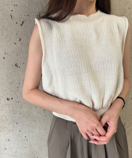2color カットソー ニットソー ニット サマーニット Tシャツ ラウンドネック ノースリーブ 無地 秋 冬 韓国 大人かわいい 楽天市場】【全品P5倍！ 8/4 20時〜】サマーニット リブ