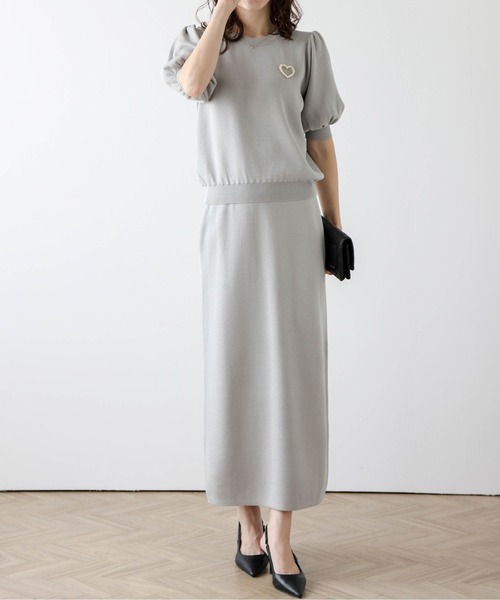 Lajour(ラジュール)の「サマーニットセットアップ(セットアップ・レディース・ブラック/グレー/ピンク/ドット・フリー)」の2枚目の写真