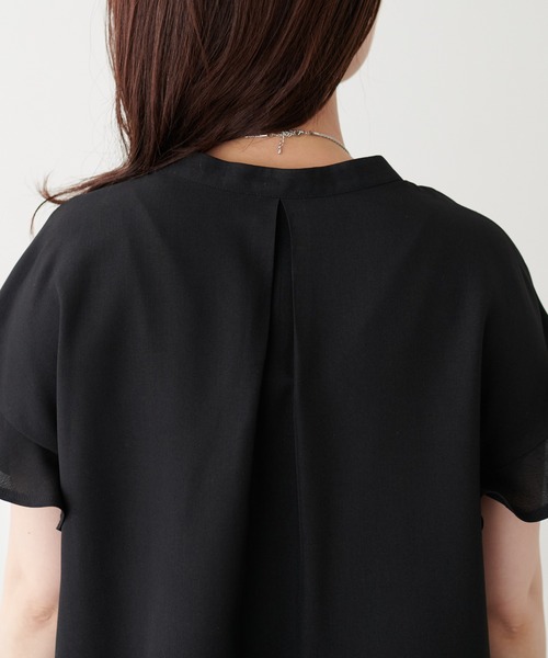 natural couture（ナチュラルクチュール）の「麻調合繊フリル袖ブラウス（シャツ/ブラウス・レディース・その他1/イエロー/ブラック/サックスブルー/ライトベージュ/ピンク・FREE）」の21枚目の写真