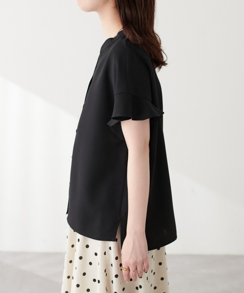 natural couture（ナチュラルクチュール）の「麻調合繊フリル袖ブラウス（シャツ/ブラウス・レディース・その他1/イエロー/ブラック/サックスブルー/ライトベージュ/ピンク・FREE）」の18枚目の写真