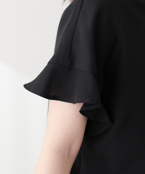 natural couture（ナチュラルクチュール）の「麻調合繊フリル袖ブラウス（シャツ/ブラウス・レディース・その他1/イエロー/ブラック/サックスブルー/ライトベージュ/ピンク・FREE）」の22枚目の写真