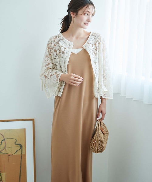 fifth(フィフス)の「ドライタッチキャミソールワンピース(ワンピース・レディース・ベージュ/ネイビー/サックスブルー・M)」の2枚目の写真