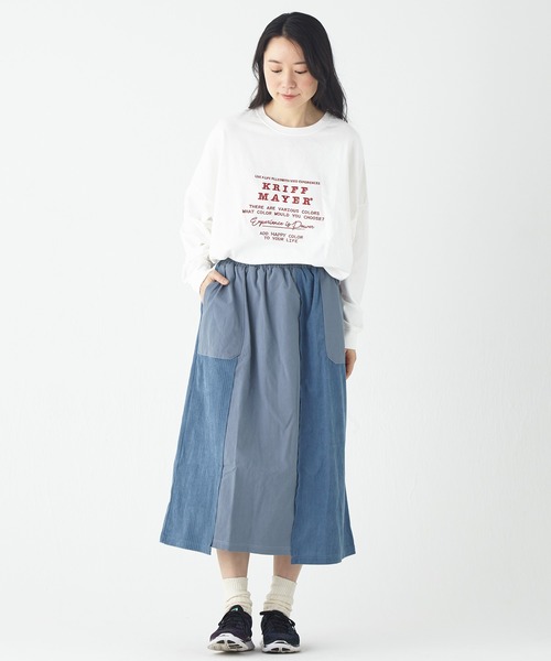 KRIFF MAYER Lady's Collection(クリフメイヤーレディースコレクション)の「異素材切替スカート(スカート・レディース・カーキ/ブルー/ベージュ/チャコール・LARGE/MEDIUM)」の21枚目の写真