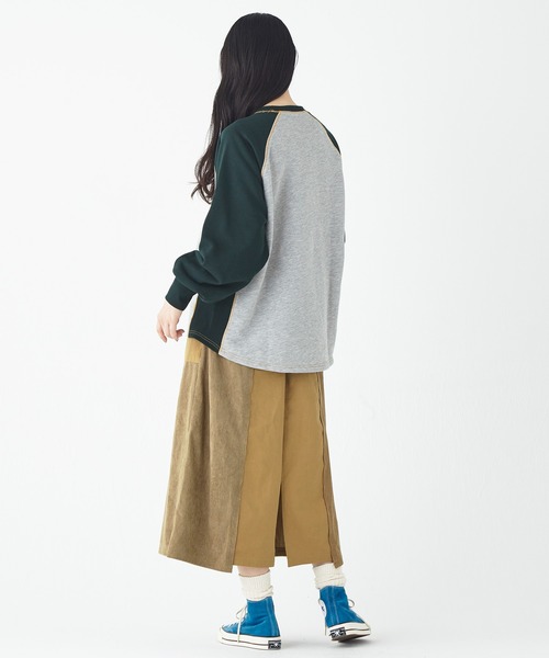 KRIFF MAYER Lady's Collection(クリフメイヤーレディースコレクション)の「異素材切替スカート(スカート・レディース・カーキ/ブルー/ベージュ/チャコール・LARGE/MEDIUM)」の9枚目の写真