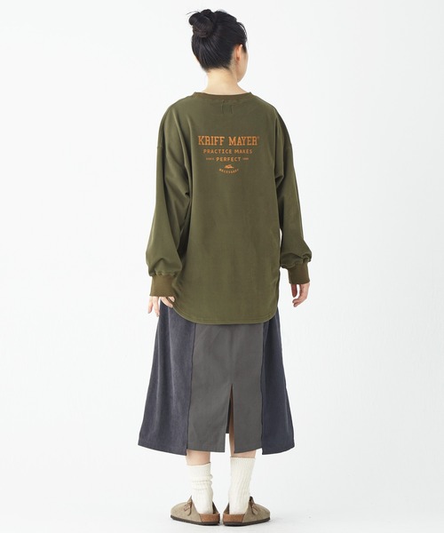 KRIFF MAYER Lady's Collection(クリフメイヤーレディースコレクション)の「異素材切替スカート(スカート・レディース・カーキ/ブルー/ベージュ/チャコール・LARGE/MEDIUM)」の5枚目の写真