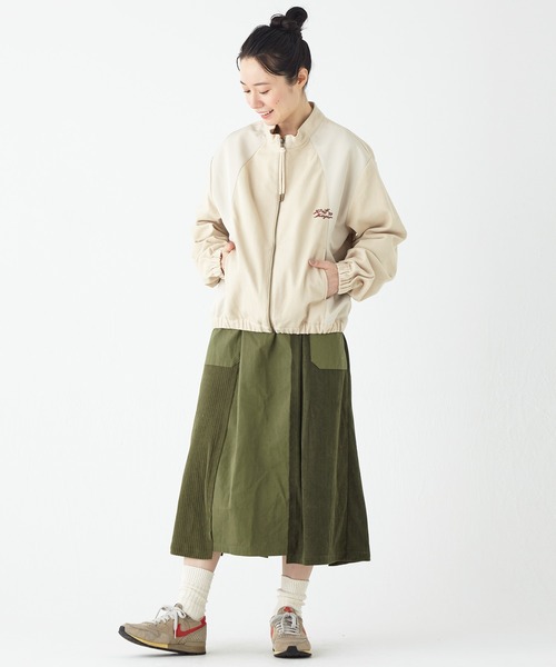 KRIFF MAYER Lady's Collection(クリフメイヤーレディースコレクション)の「異素材切替スカート(スカート・レディース・カーキ/ブルー/ベージュ/チャコール・LARGE/MEDIUM)」の14枚目の写真