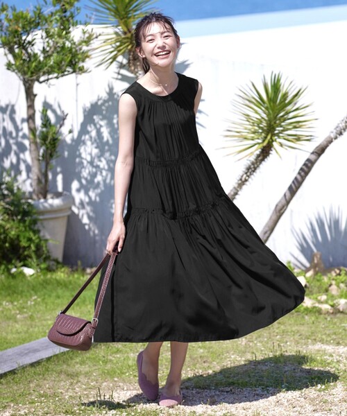 後ろリボンシャーリングワンピース（ワンピース）｜Tiaclasse（ティアクラッセ）