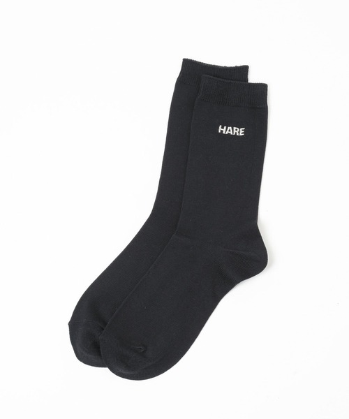 HARE（ハレ）の「HAREロゴSOX(HARE)（ソックス/靴下・メンズ・ブラック/ライトグレー・FREE）」の2枚目の写真