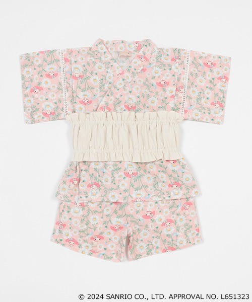 petit main（プティマイン）の「【サンリオキャラクターズ】甚平（浴衣・キッズ・レッド/オフホワイト/ライトピンク・80ｃｍ/90cm/110cm/100cm/120cm/130cm）」の3枚目の写真