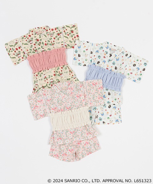 petit main（プティマイン）の「【サンリオキャラクターズ】甚平（浴衣・キッズ・レッド/オフホワイト/ライトピンク・80ｃｍ/90cm/110cm/100cm/120cm/130cm）」の4枚目の写真